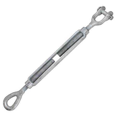 US CARGO CONTROL Galvanized Turnbuckle - Import - Jaw & Eye - 7/8" x 12" JETBGV78X12